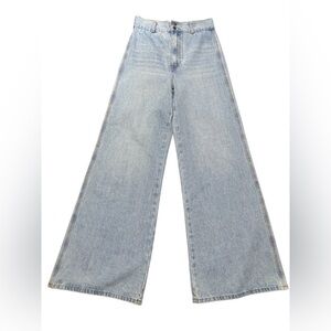 Ghanda Jeans 70s High Rise Retro Wide Leg Jeans Light Wash Size 8 NEW Boho